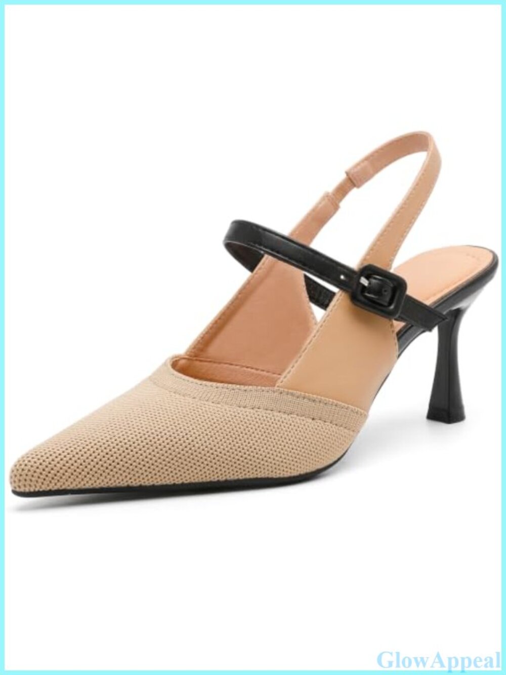 Pointed Toe Knit Slingback Stiletto Dress Pumps Heels